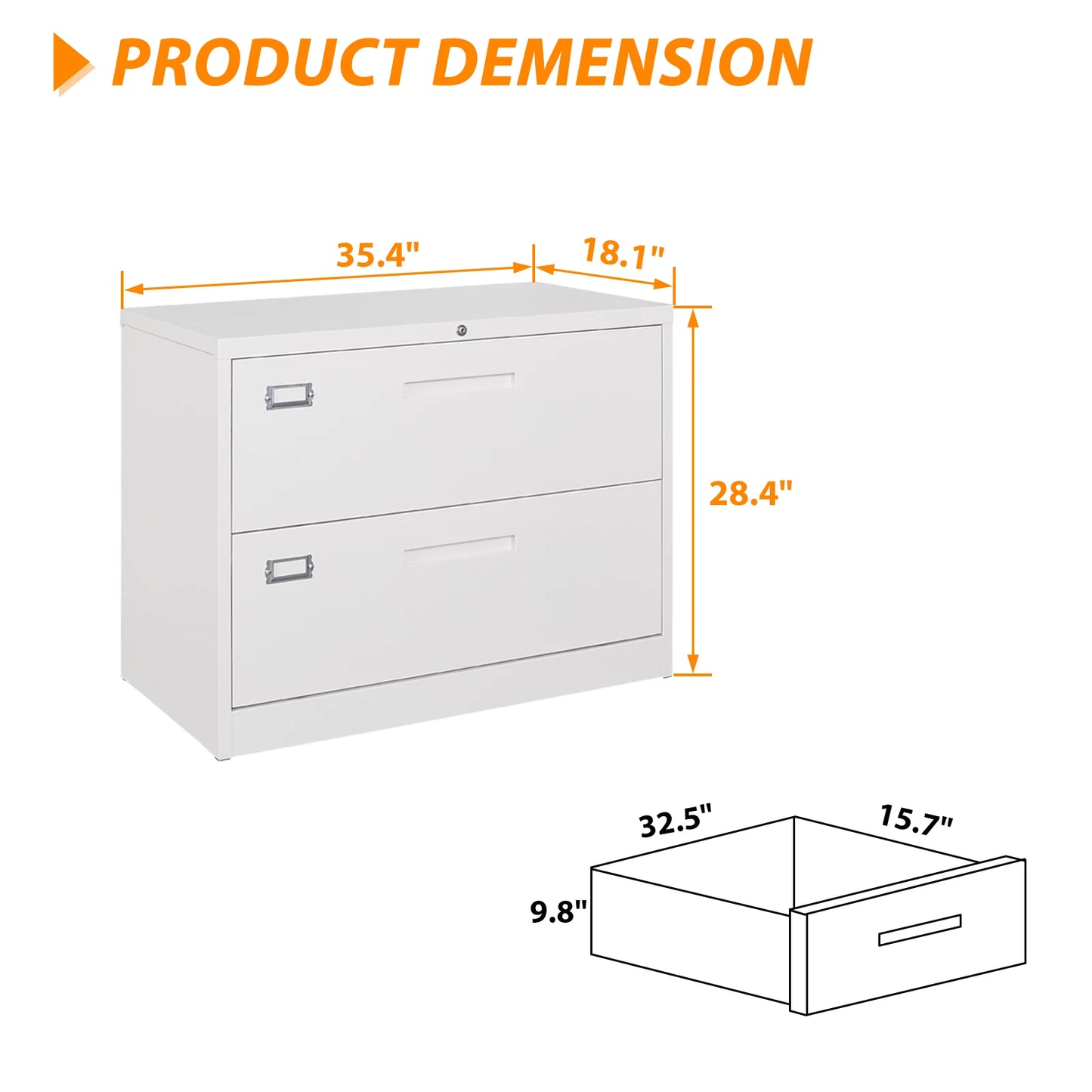 Metal Lateral File Cabinet W/Lock