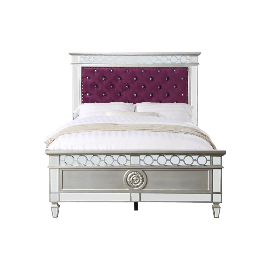 Silver & Mirrored Finish TWIN BED