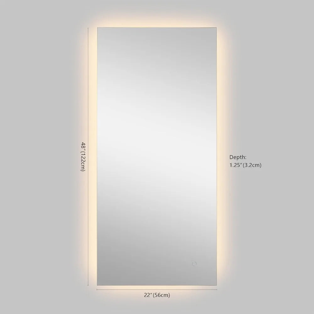 Rectangular Frameless Anti-Fog Vanity Mirror with Smart Touch Control