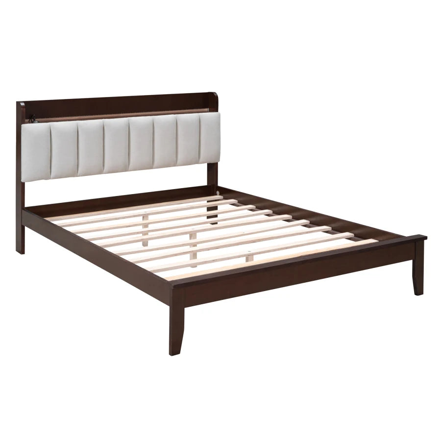 3-Pieces Wood Platform Bed Set