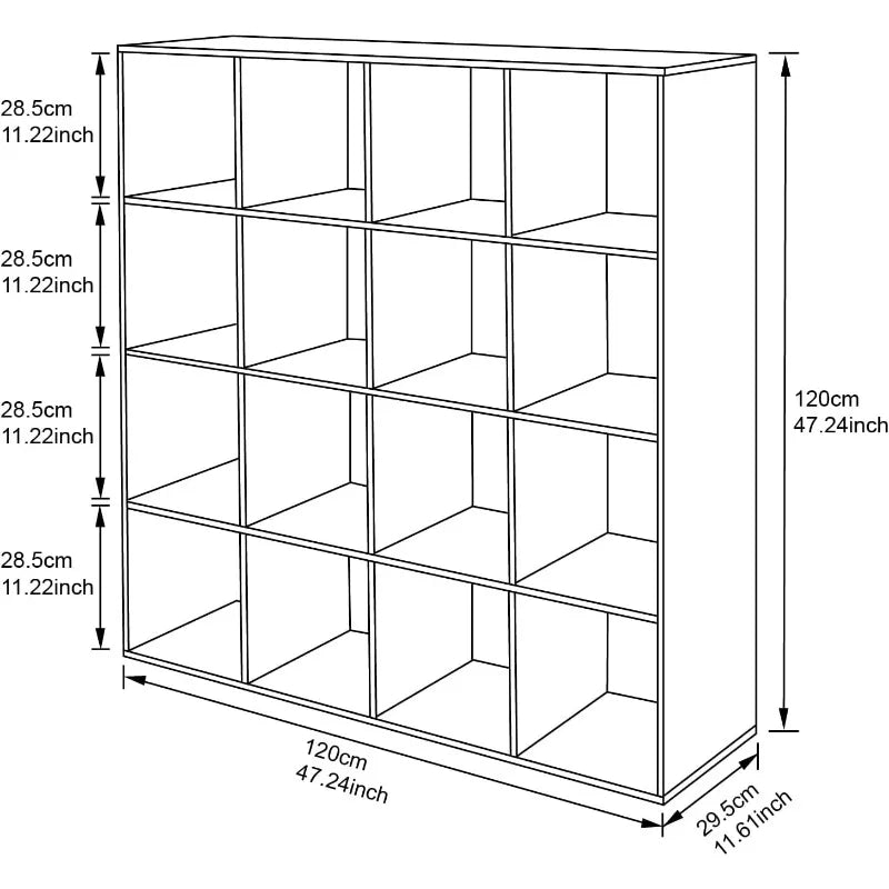 16-Cube Wooden Storage Organizer