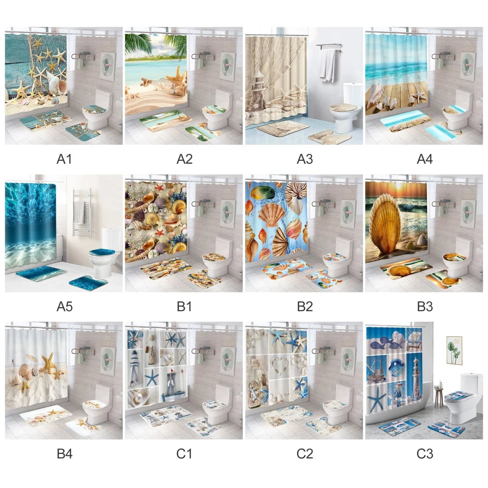 Shower Curtain and Rug Bathroom Decor