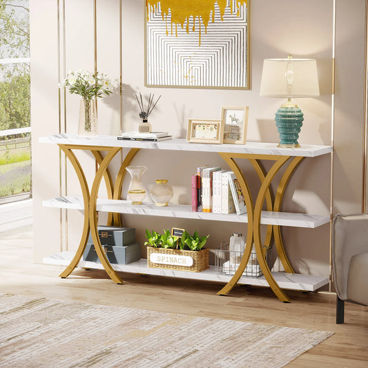 70.8 Inch Gold Entry Table