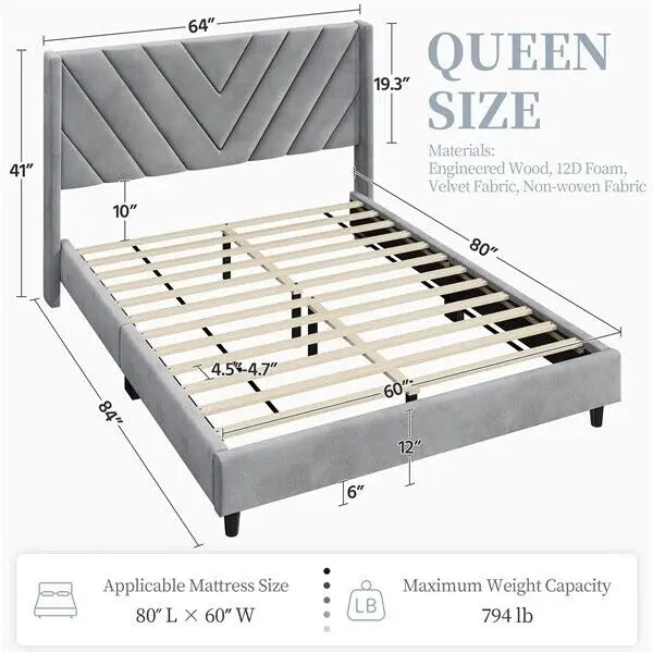 Platform Upholstered Bed Frame