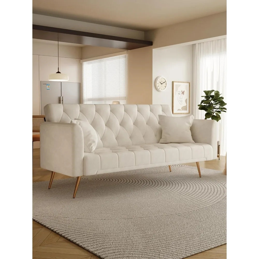 71" Modern Fabric Convertible Futon