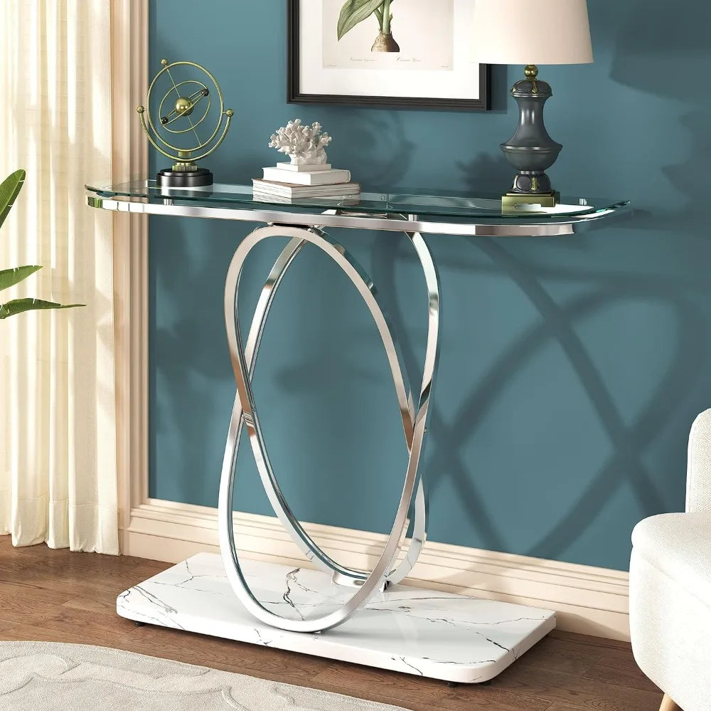 Gold Glass Console Table