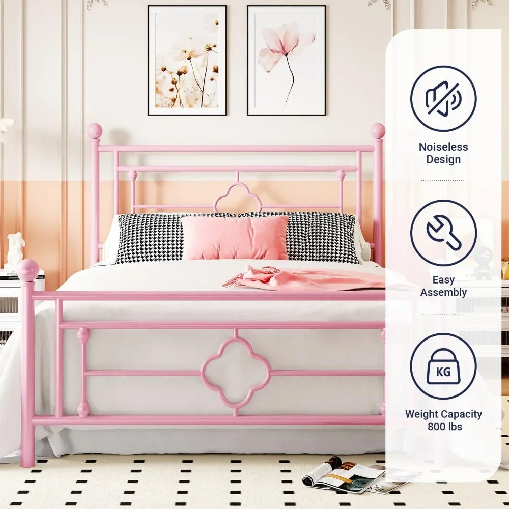 Children's bed with retro headboard