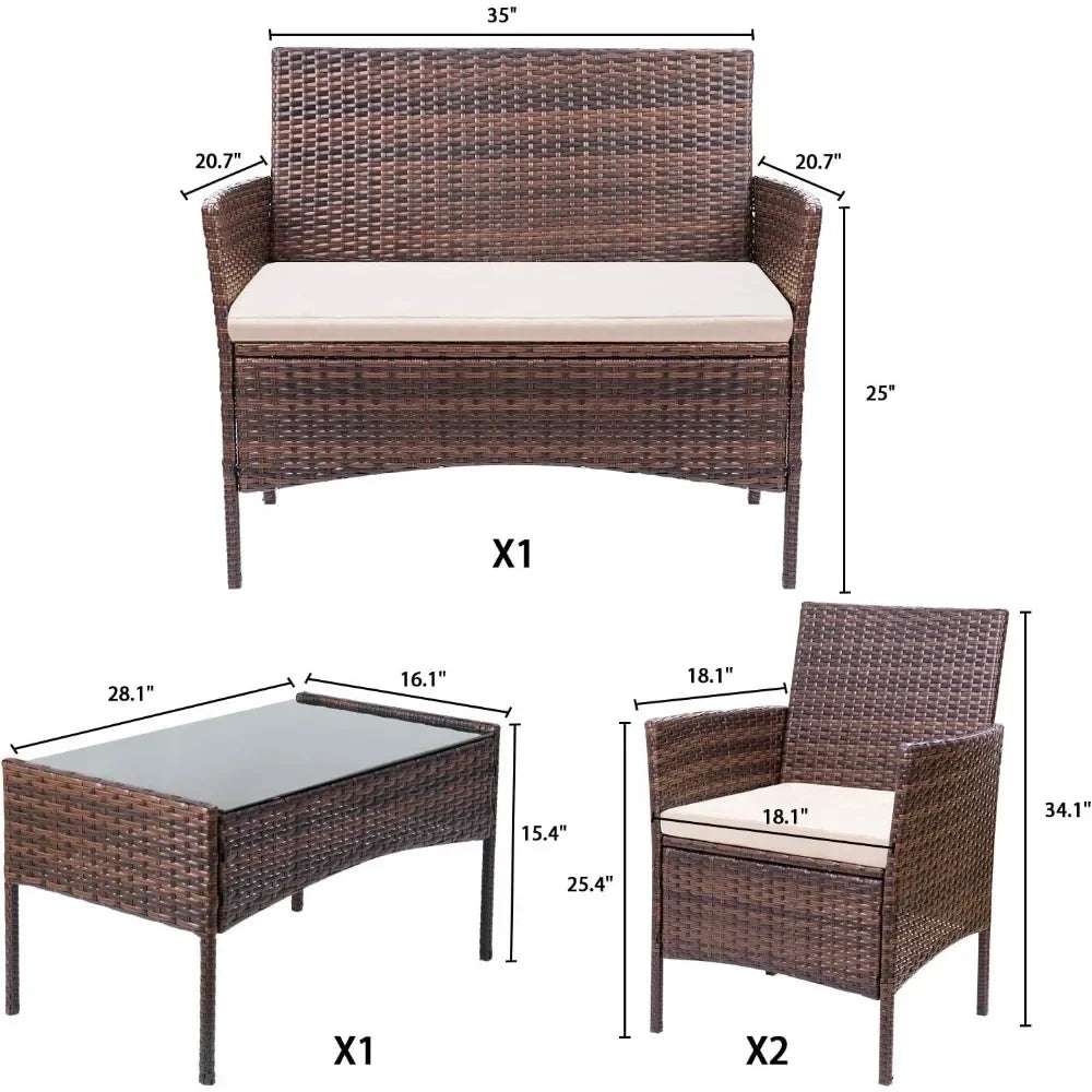 4 Pieces Patio Furniture