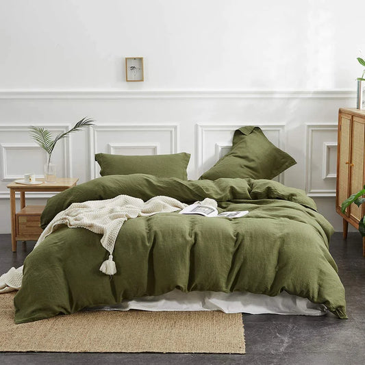 Simple & Opulence 3Pcs100% Linen Bedding Set