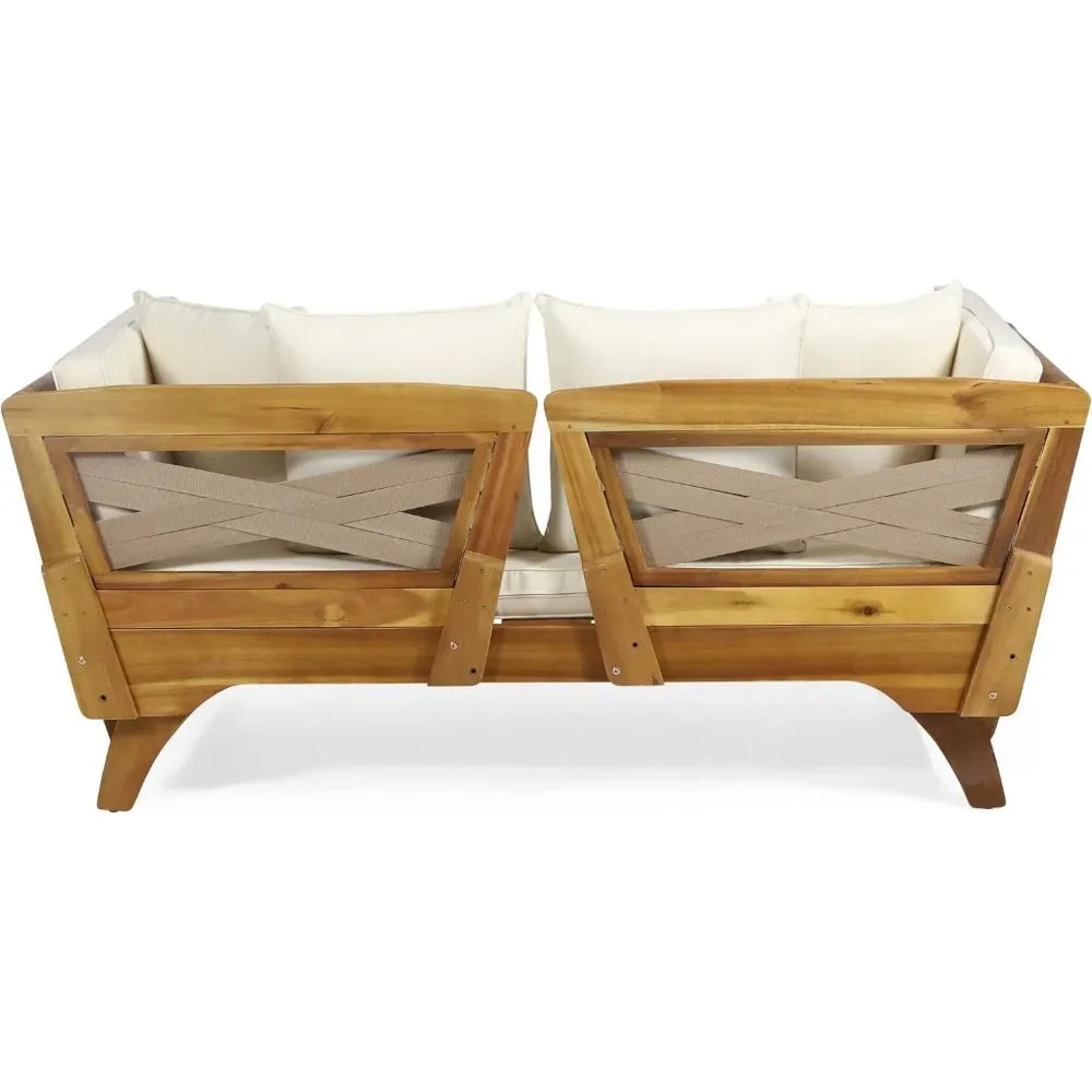 Acacia Wood Daybed with Water Resistant Cushions