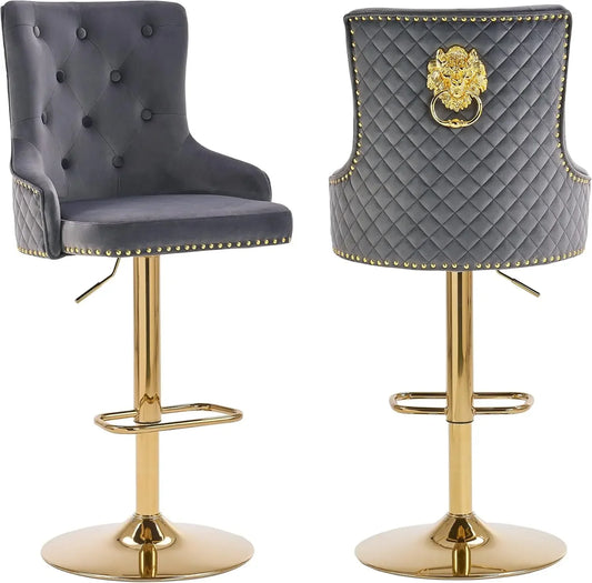 Velvet Gold Barstools (Set Of 2)