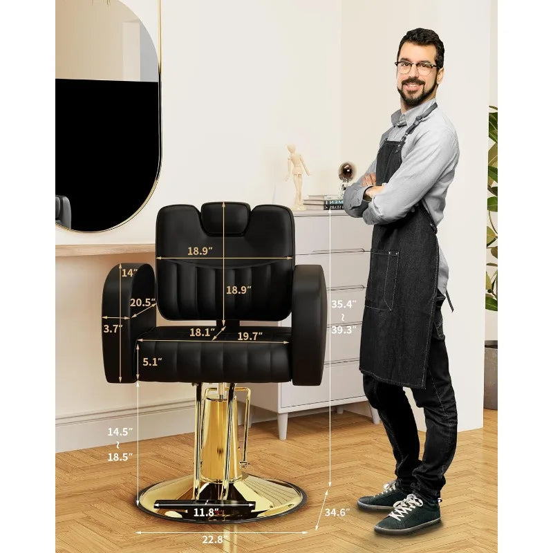 Heavy Duty Barber Chair with Steel Frame