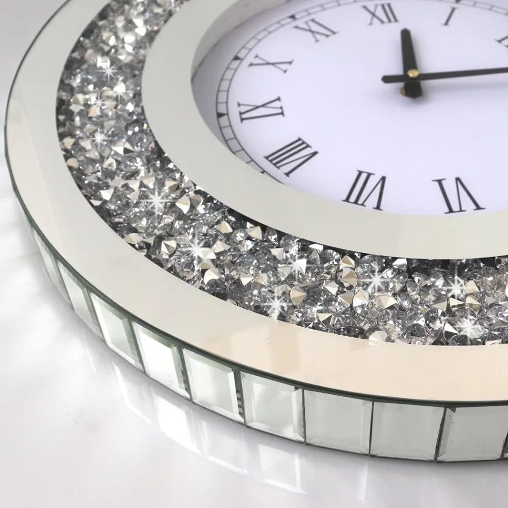 Sparkling Diamond Mirror Wall Clock