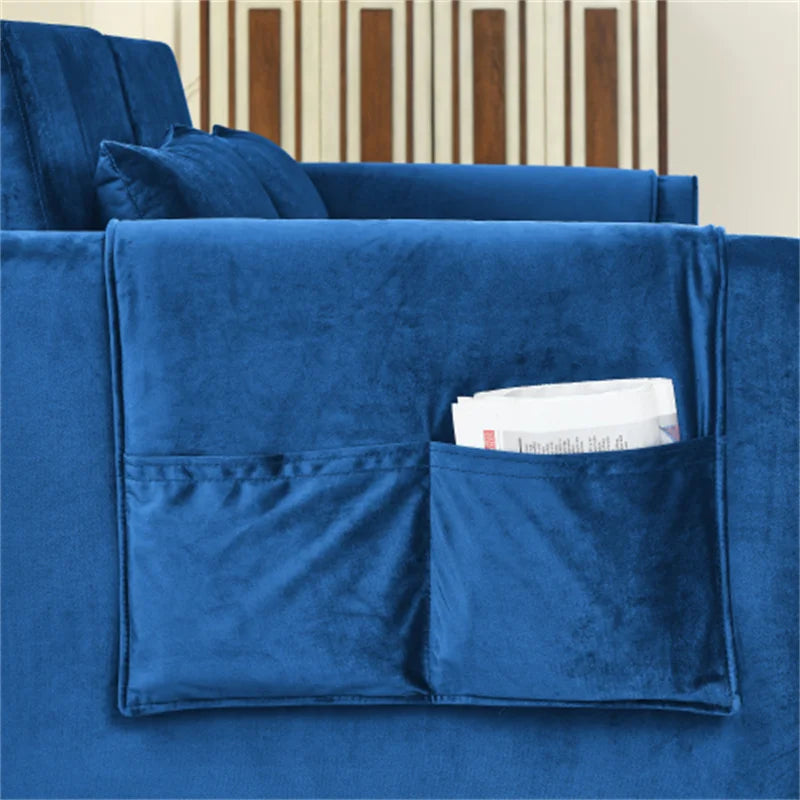 3-in-1 Convertible Velvet Sleeper Sofa Bed Couch