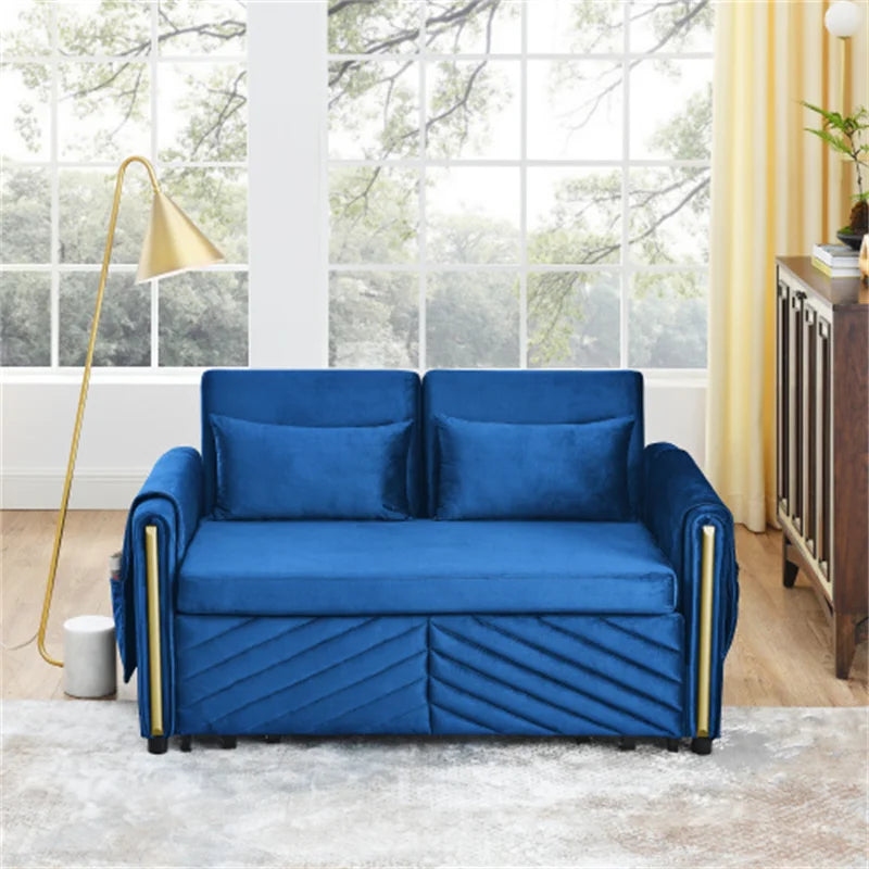 3-in-1 Convertible Velvet Sleeper Sofa Bed Couch