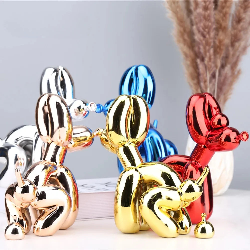 Balloon Dog Squat Resin Sculptures