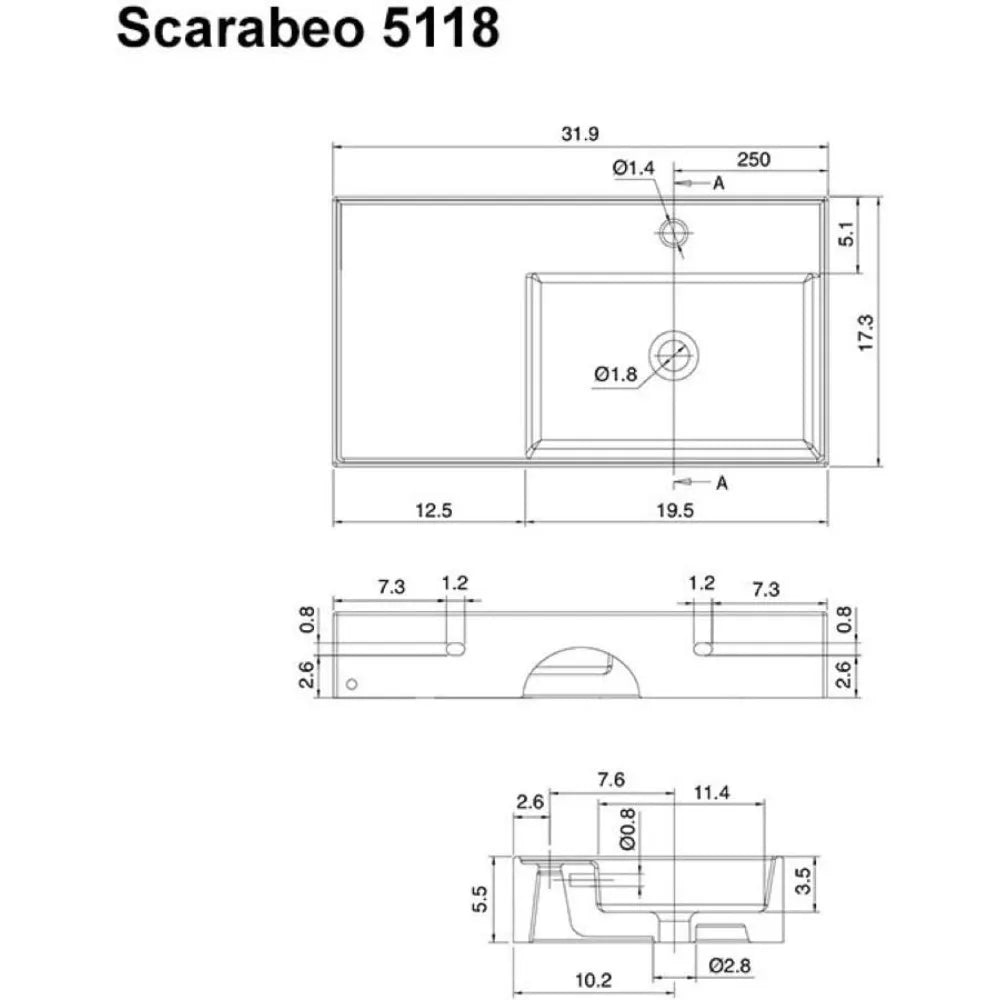 Three Hole Bathroom Sink