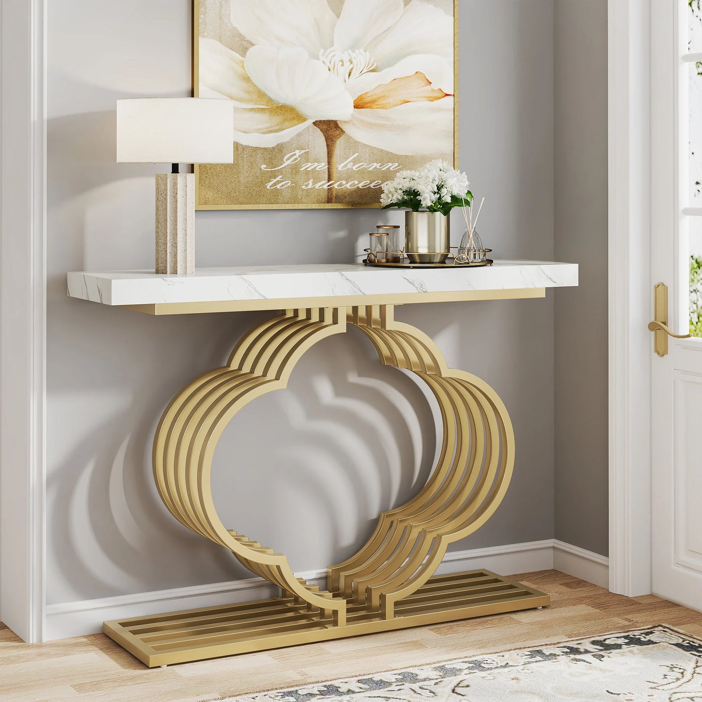 White Modern Accent Table