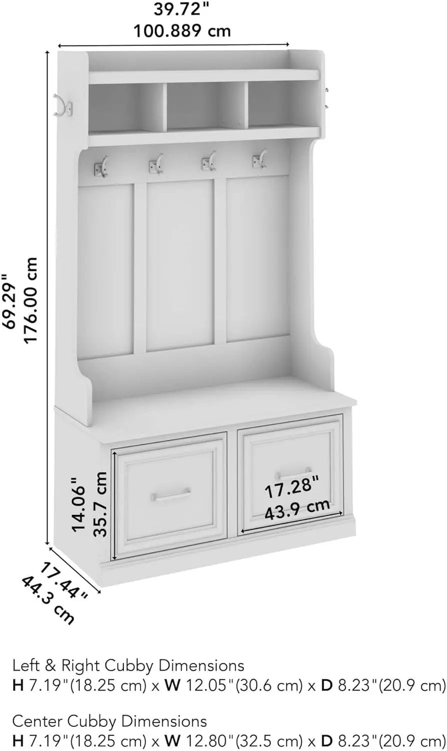 Shoe Storage Cabinet Bench with Hooks