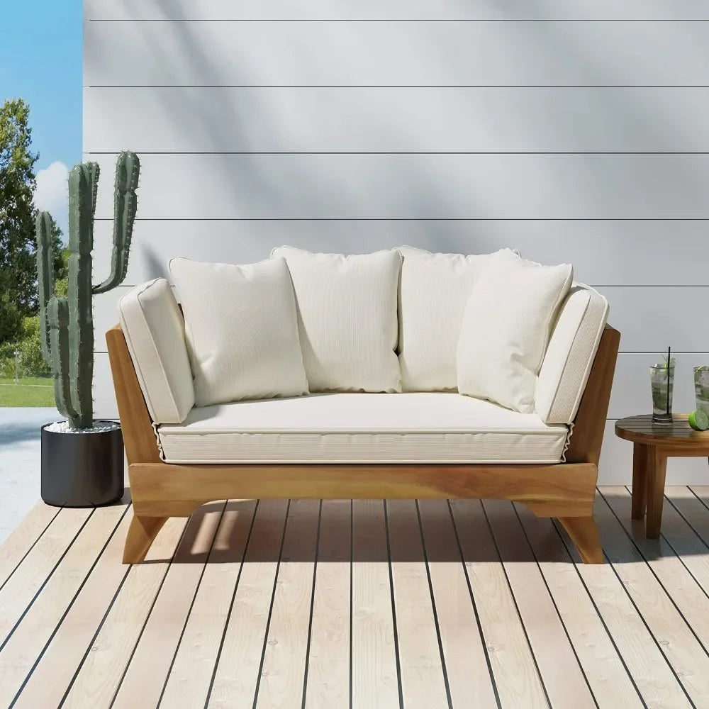 Acacia Wood Daybed with Water Resistant Cushions