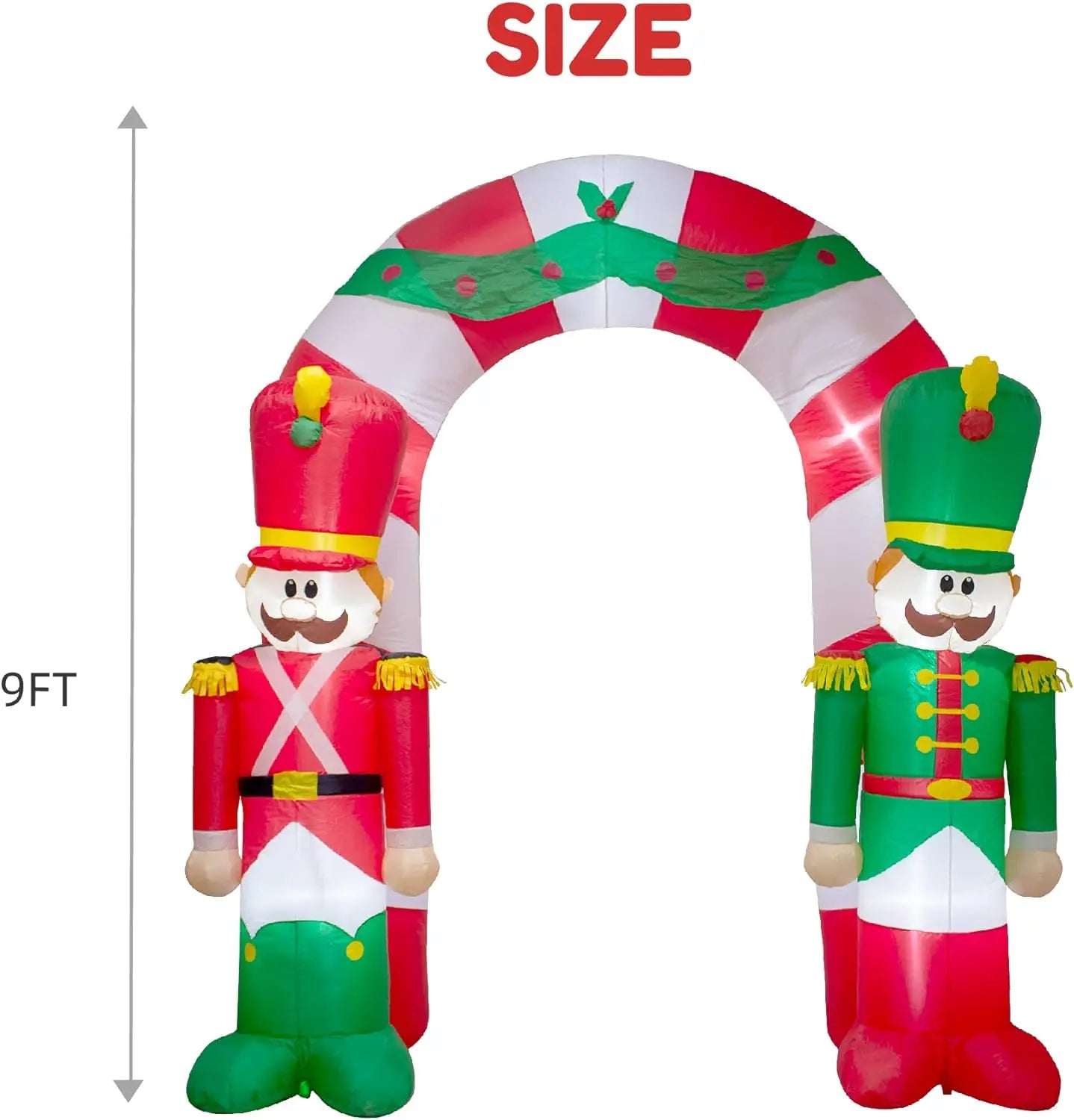 9FT Christmas Inflatable Arch Nutcracker Soldier