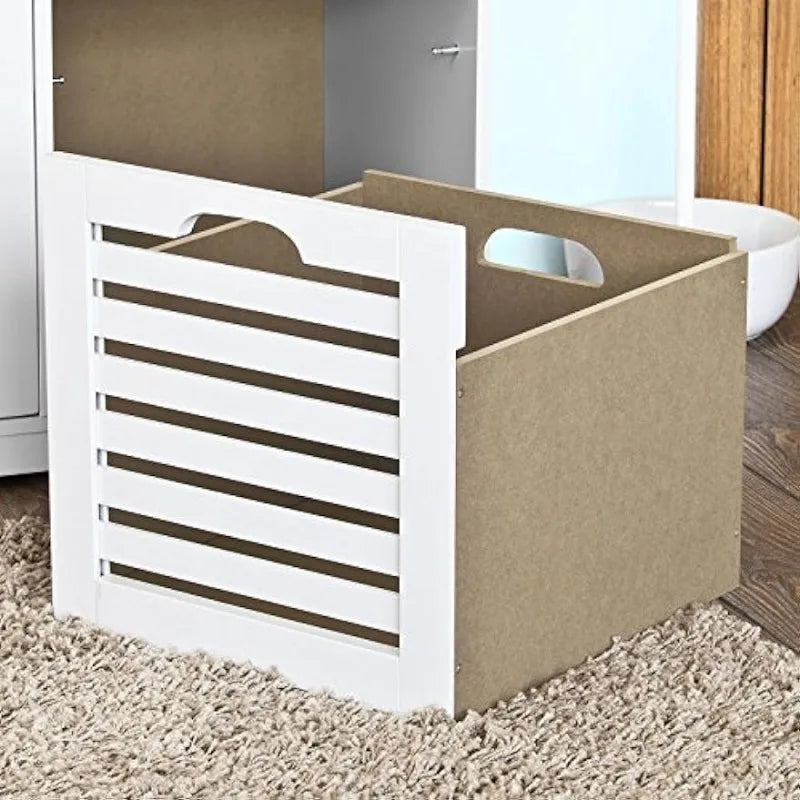 White Storage Bench with 3 Drawers & Padded Seat Cushion