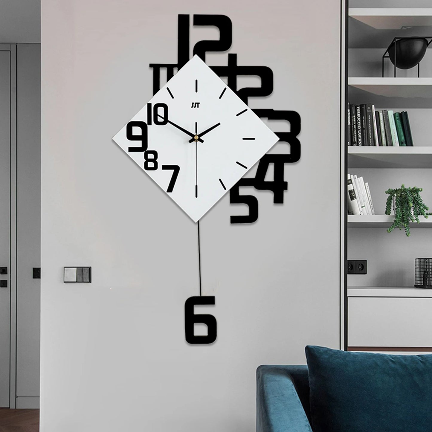 Luxury Metal Wall Clock 13.5 X 25 Inches