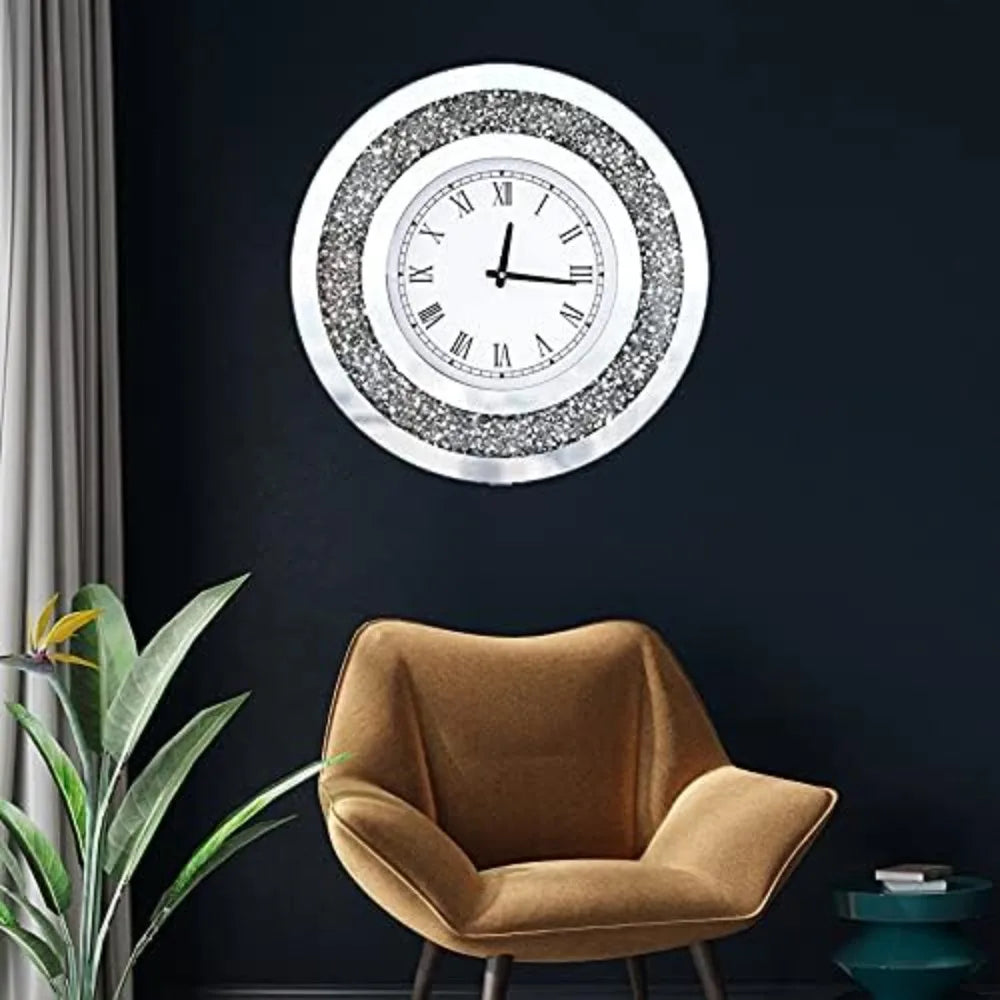 Sparkling Diamond Mirror Wall Clock