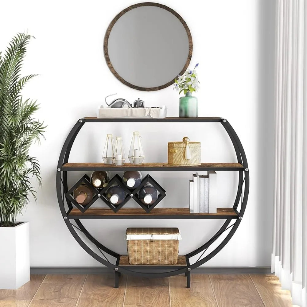 Industrial 4 Tiers Console Table