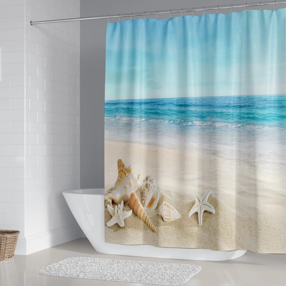 Shower Curtain and Rug Bathroom Decor