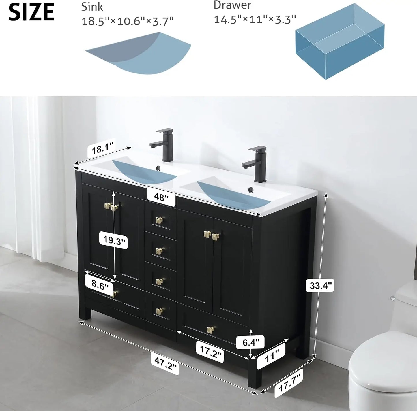 Vanities Cabinet with Sink Combo Set