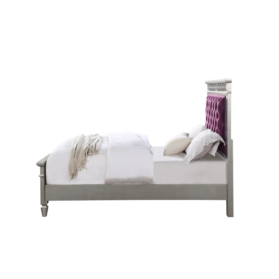 Silver & Mirrored Finish TWIN BED