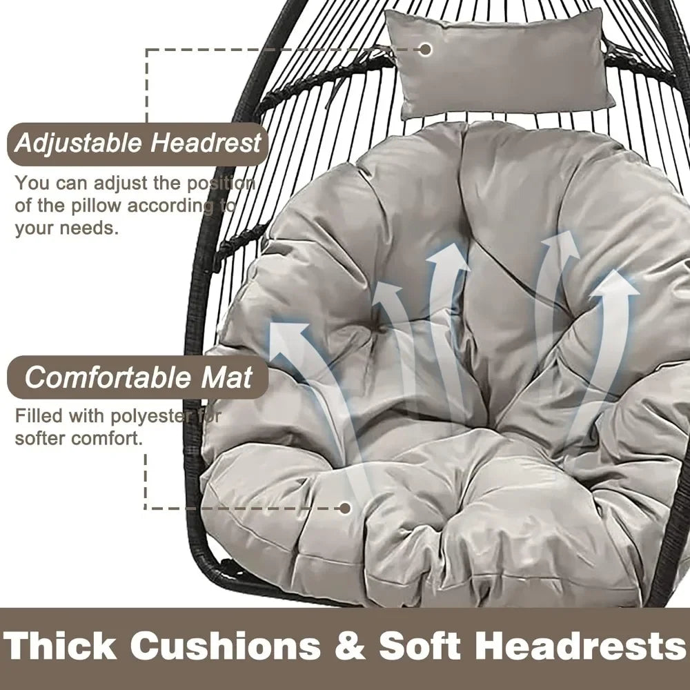 Hanging Swing Chair UV Resistant Cushion With Stand