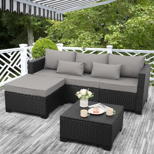 3 Pieces Sectional Wicker Patio Furniture