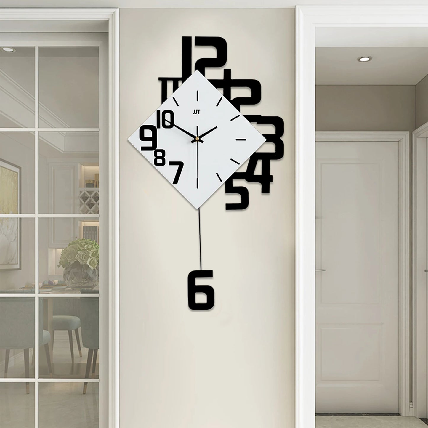 Luxury Metal Wall Clock 13.5 X 25 Inches