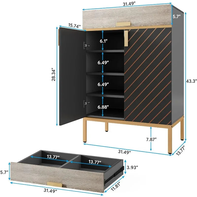 Modern Shoe Storage Cabinet with Doors